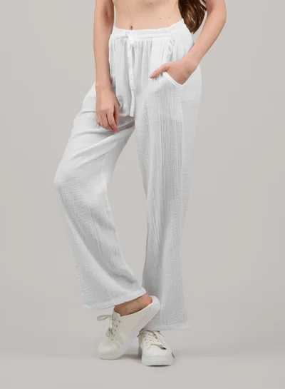 Just Nature Double Cotton Trouser - White